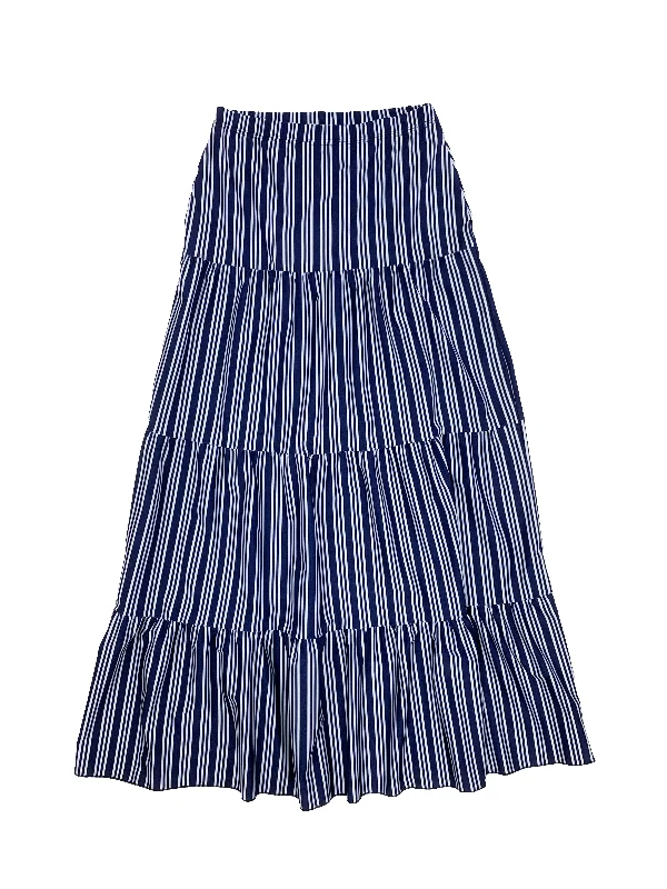 Teen Navy Stripe Prairie Swim Skirt