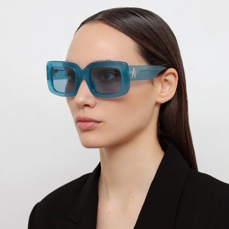 Jorja Rectangular Sunglasses in Turquoise