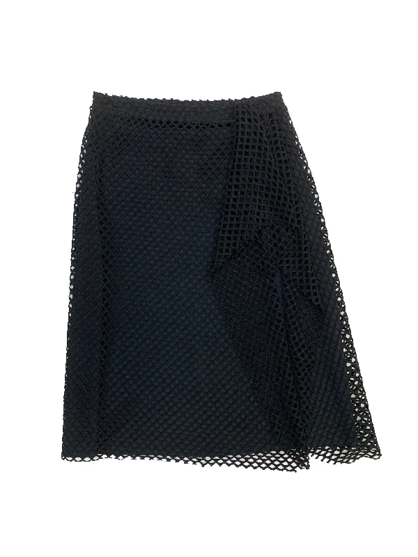 Black Mesh Sarong Swim Skirt