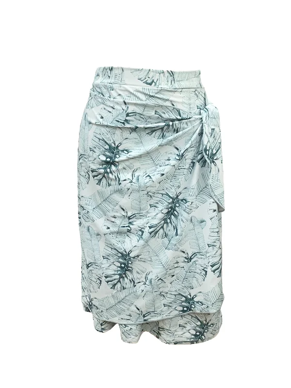 Tropical Leaves Sarong Swim Skirt