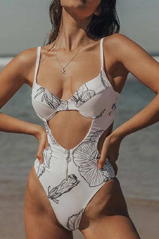 Graphic Print Smart Underwire One Piece Swimsuit