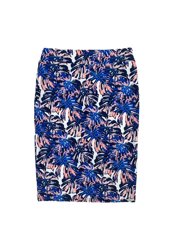 Blue Leaves Pencil Swim Skirt