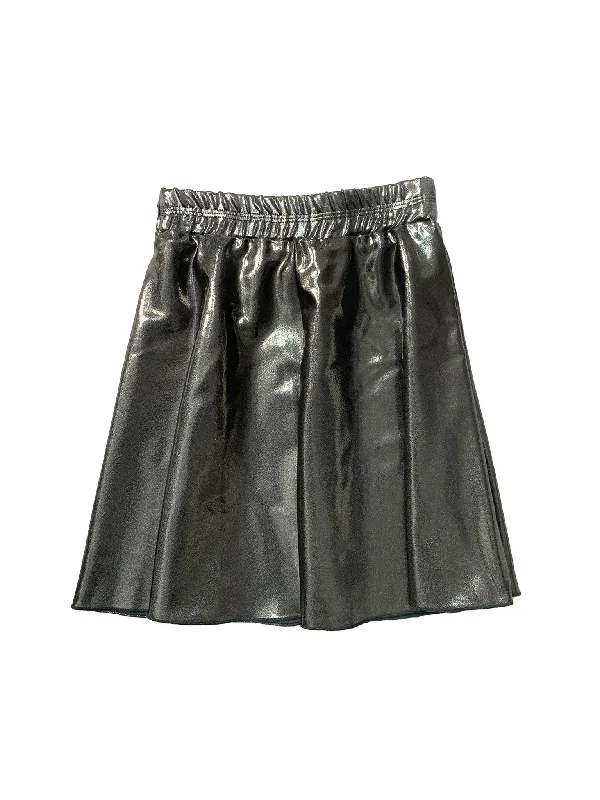 Kids Metallic Silver Flairy Swim Skirt