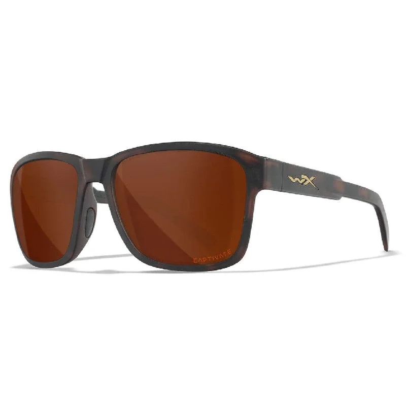 Wiley X Trek Sunglasses with Brown Frame and Captivate Polarized Copper Lens