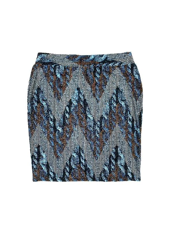 Metallic Chevron Pencil Swim Skirt