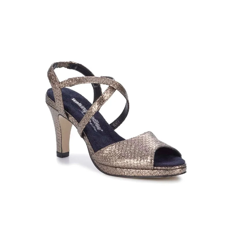 Walking Cradles Wc Porsha Women Platform Sandal In Pewter Jasmine Leather