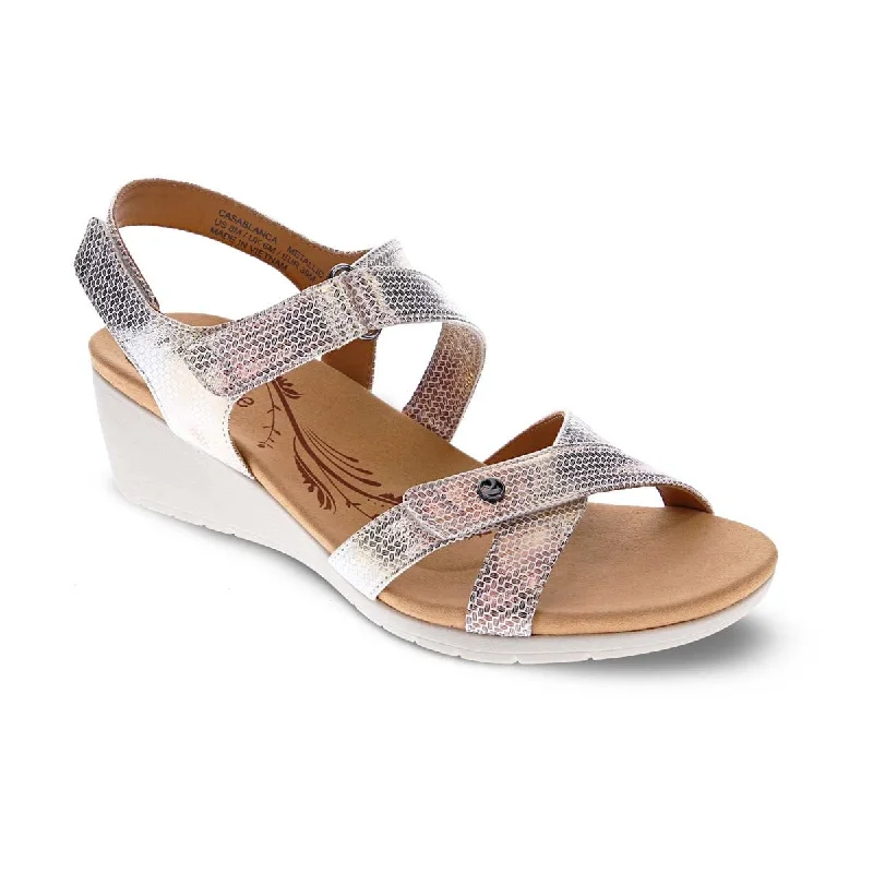 Revere Casablanca Women Sandals In Metallic Interest