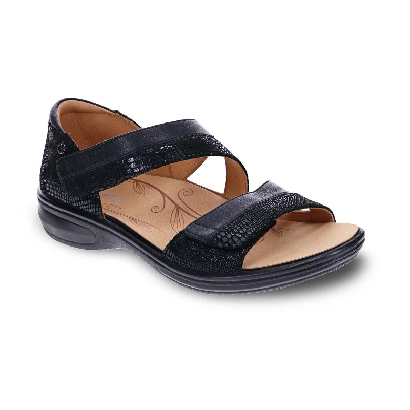 Revere Mauritius Women Sandals In Black French/lizard