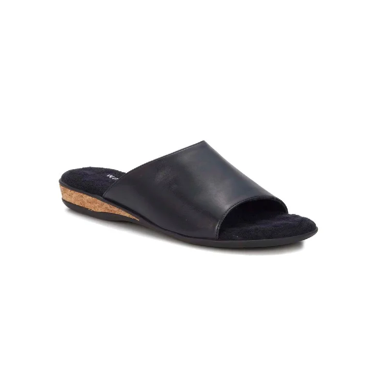 Walking Cradles Wc Cam Women Slip-on Sandal In Black Soft Atanado Leather