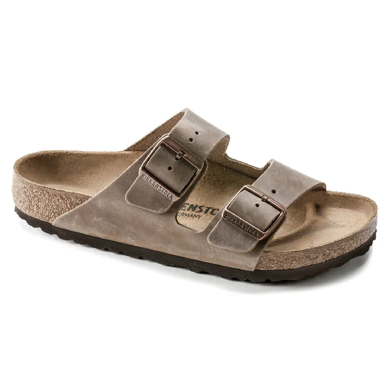 Unisex Arizona Oiled Leather Sandals In Brown Brown