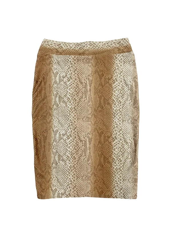 Brown Python Pencil Swim Skirt