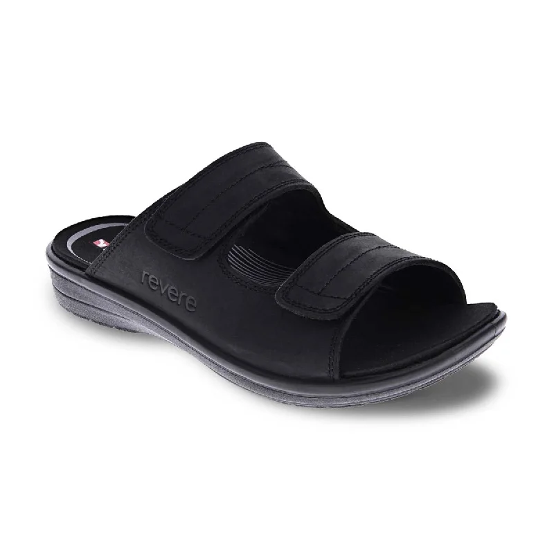 Revere Durban Men Sandals In Oiled Black