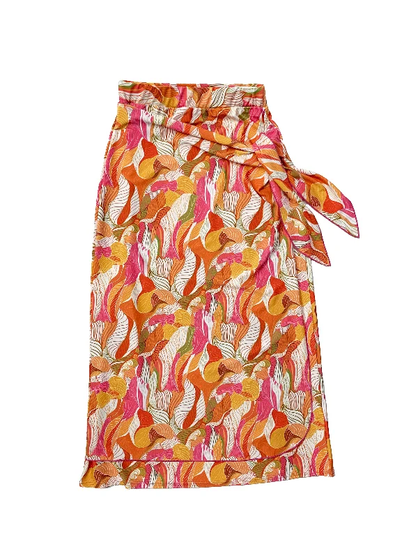 Teen Coral Leaf Sarong Maxi Swim Skirt