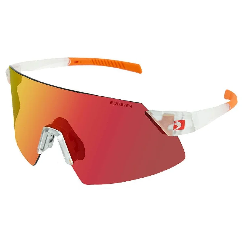 Bobster Cadence Cycling Sunglasses with Clear/Orange Frame and Smoke Black Red Revo, Clear, & Yellow Lenses