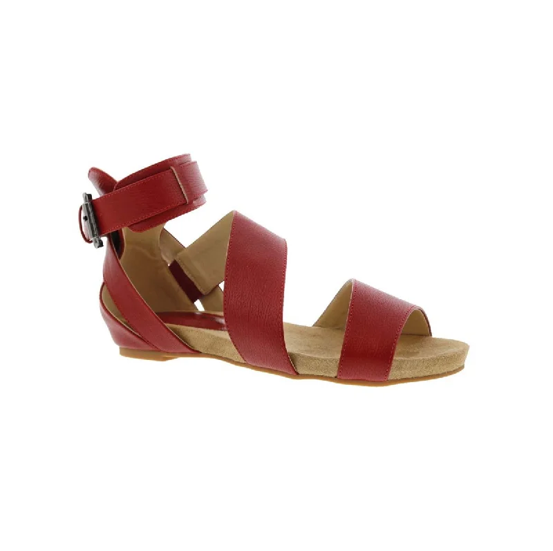 Bellini Nambi Women Adjustable Buckle Sandal In Red Smooth