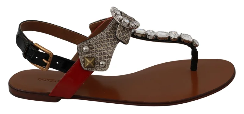 Dolce & Gabbana Elegant Strappy Sandals with Exotic Women's Charm