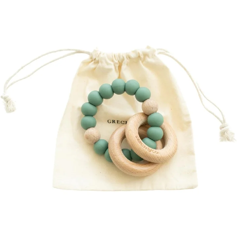 Sedona Teething Ring + Rattle - Fern