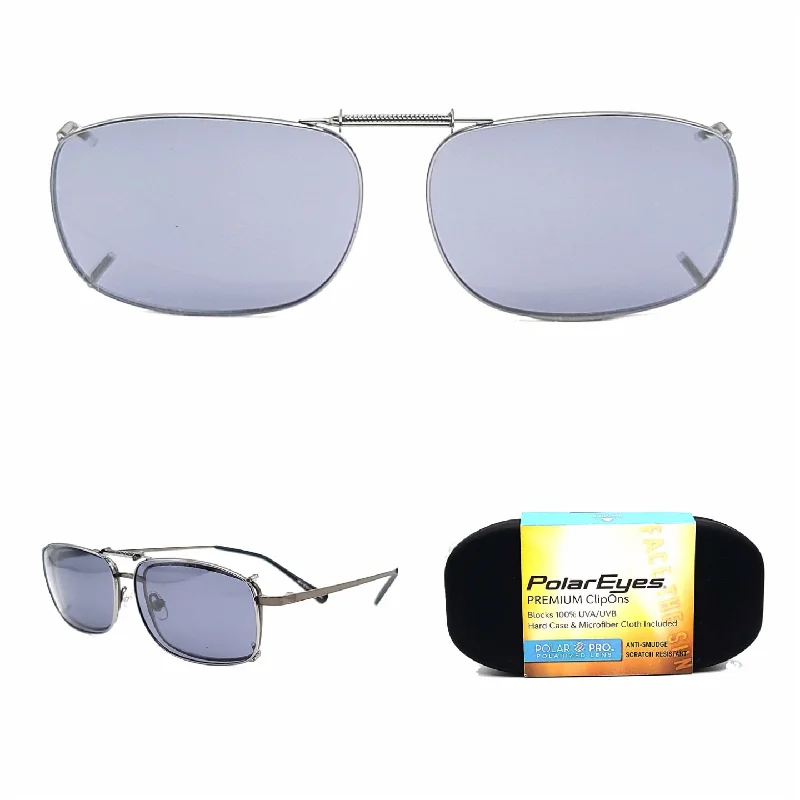 56mm Rectangular Polar Eyes Premium Polarized Clip On REC 1 56