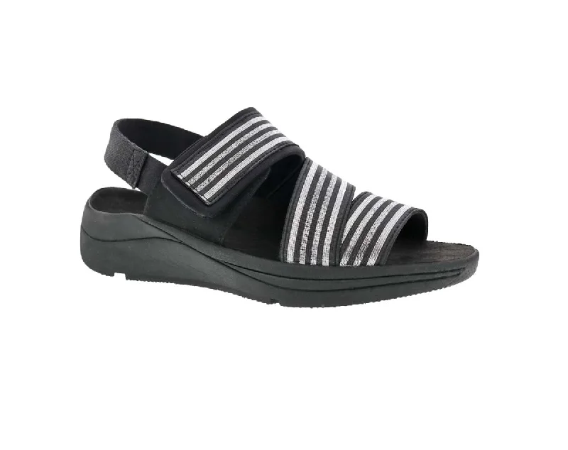 Drew Sutton Women Sandal In Black/silver Combo