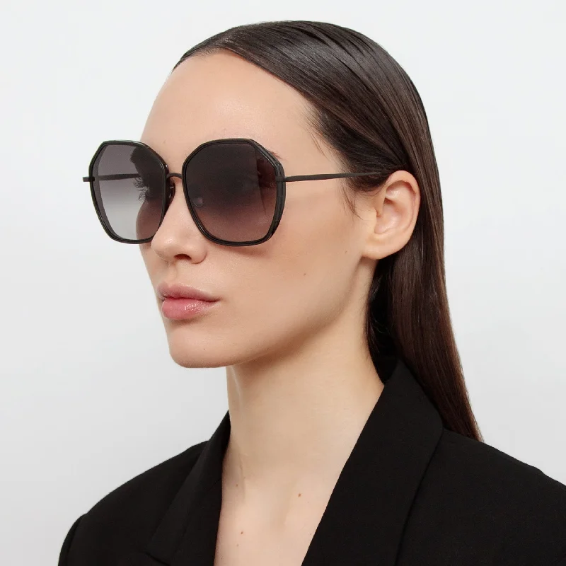 Rowe Oversize Sunglasses in Matt Nickel