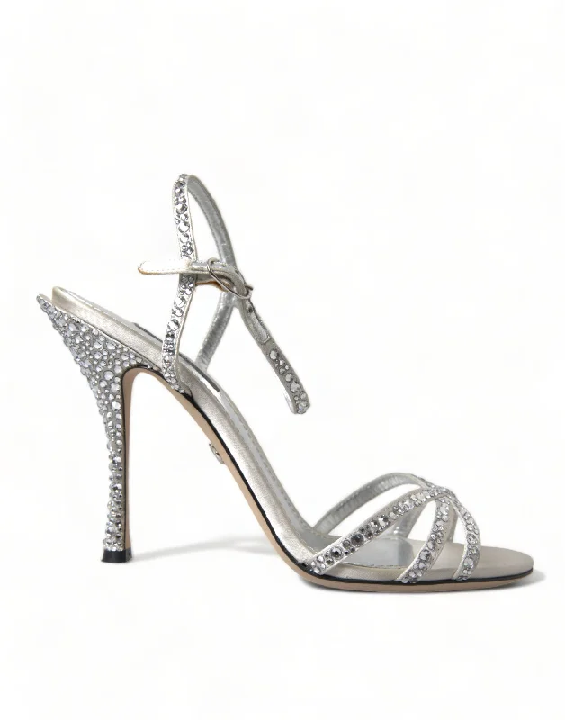 Dolce & Gabbana Elegant Crystal Embellished Heels Women's Sandals