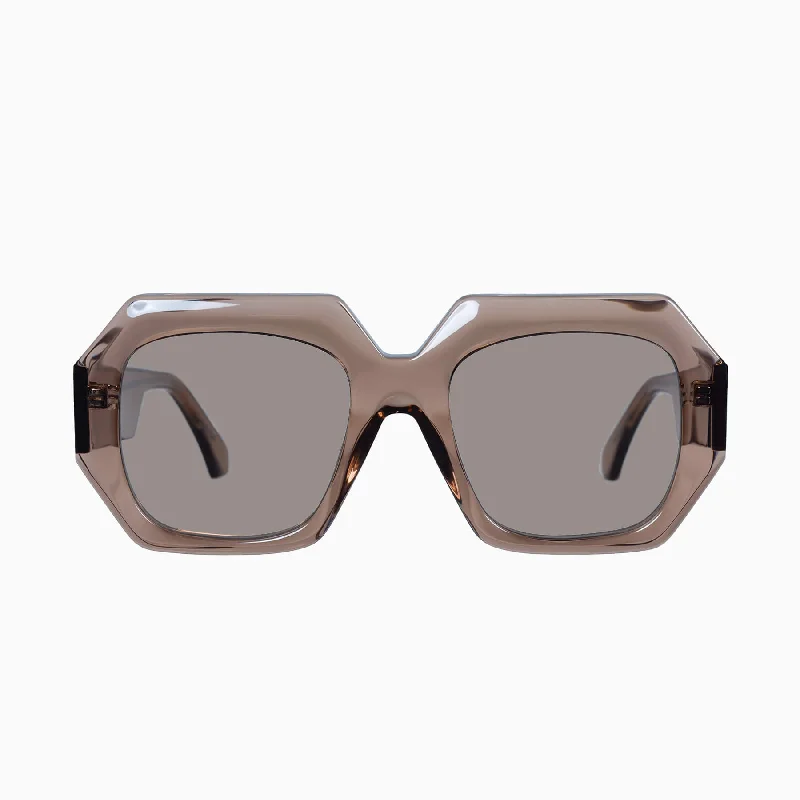 Transparent Mocha w. Gold Metal Trim / Light Brown Lens