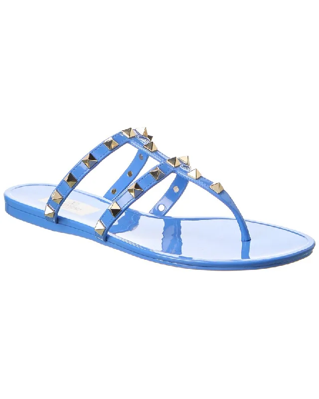 Valentino Rockstud Caged Rubber Sandal