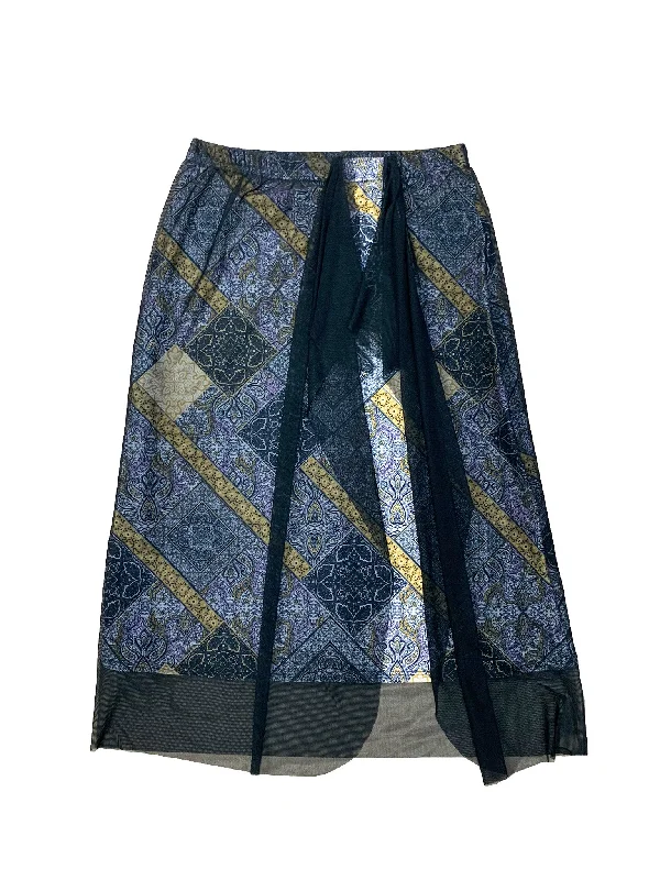 Patchwork Mesh Sarong Swim Skirt