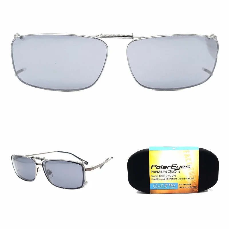 58mm Rectangular Polar Eyes Premium Polarized Clip On REC 19 58