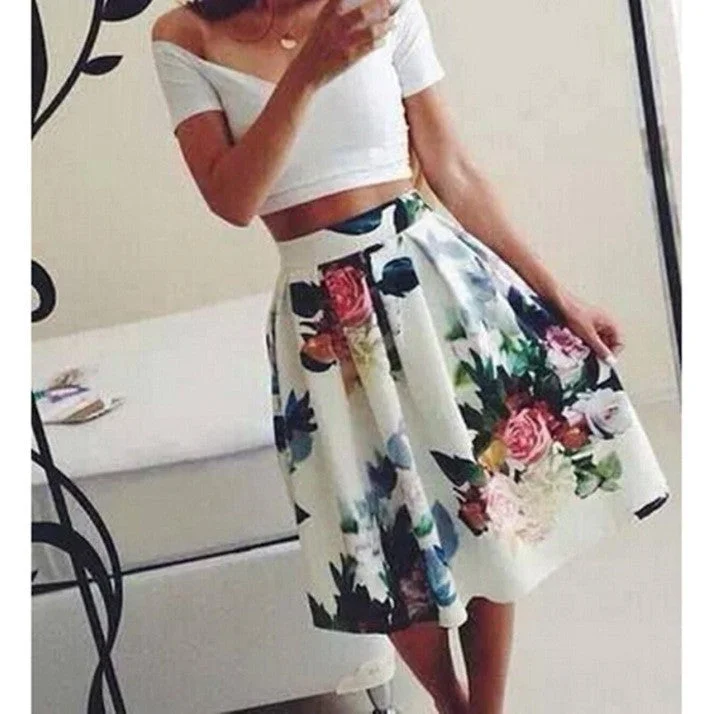 HOT FLORAL SKIRT