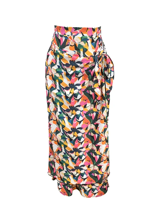 Floral Blossom Maxi Wrap Swim Skirt