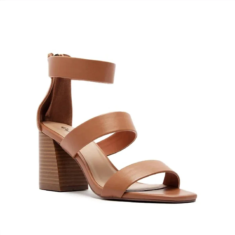 Dorcas Heeled Sandal In Camel