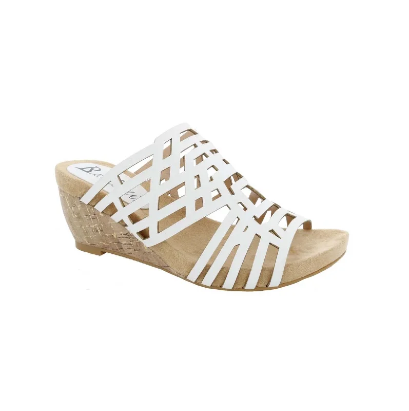 Bellini Pretty Women Wedge Sandals In White Faux Nubuck