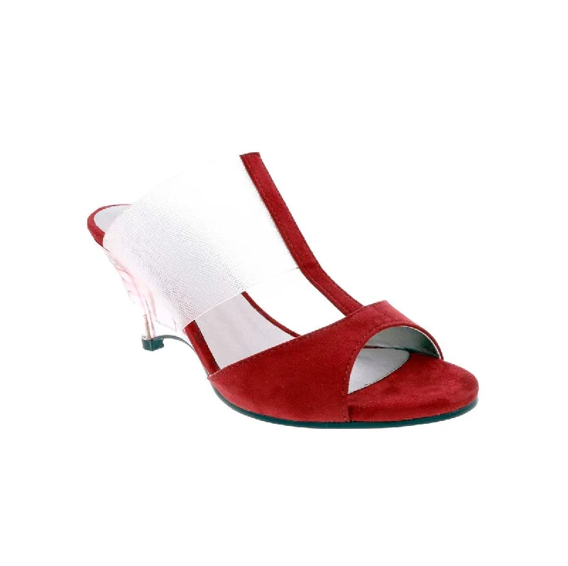 Bellini Iran Women T-strap Sandals In Lucite/wine Microsuede