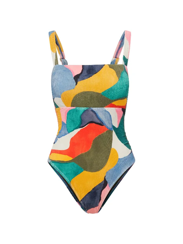 Jori One Piece In Carta Colorblock Texture