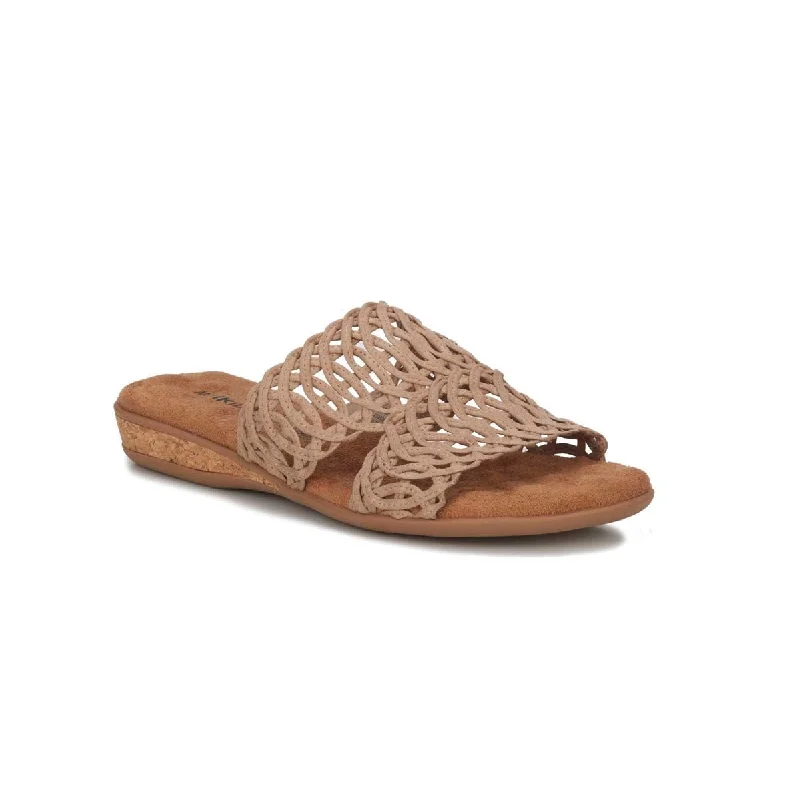 Walking Cradles Wc Calla Women Slip-on Sandal In Lt Taupe Suede Fabric