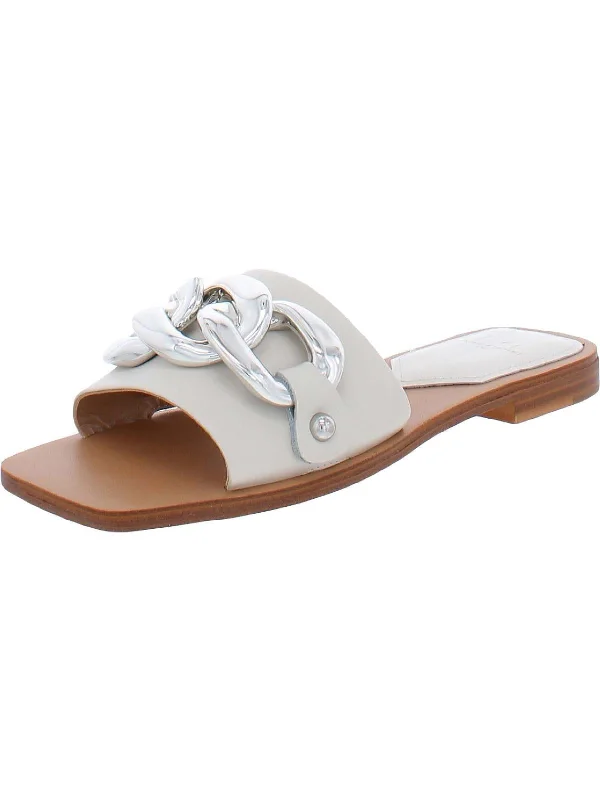 Rosely Womens Leather Slip On Slide Sandals