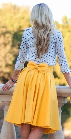 A99945 THREE COLOR BOWKNOT SKIRTS