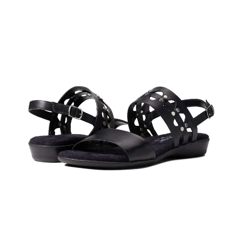 Walking Cradles Wc Corbin Women Back Strap Sandal In Black Soft Antando Leather